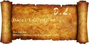 Daczi Lóránt névjegykártya