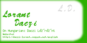 lorant daczi business card